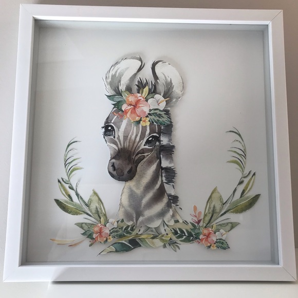 Nursery Decor. Zebra 3D Shadowbox. 12 x 12. - Picture 2 of 7